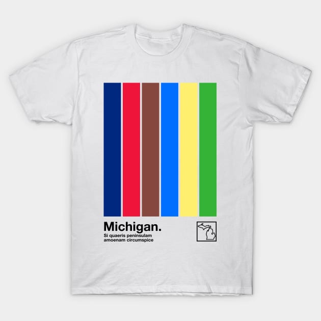 Michigan // Original Minimalist Artwork Poster Design T-Shirt by DankFutura